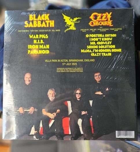 Black Sabbath & Ozzy Ozbourne "Back To The Beginning 2025" Live Vinyl Album Red