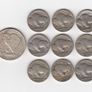 USA, Half Dollar, 1944, 90% silver coin and 9 Indian Head Nickles (no. 490) Image 2