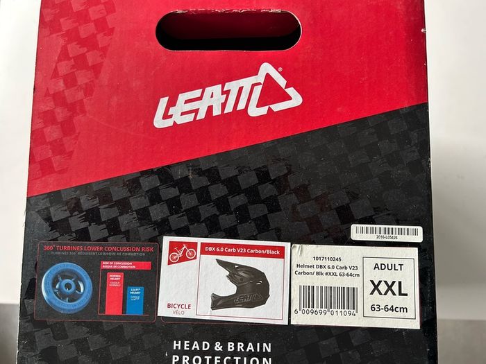 leatt dbx 6.5 carbon v23 full face dh helmet
