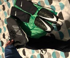 Adidas football boots, Nike shin guards, socks and bag size 9 like new