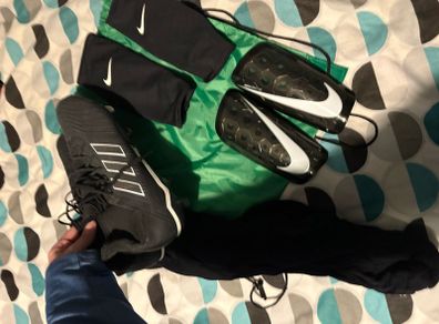 Adidas football boots, Nike shin guards, socks and bag size 9 like new