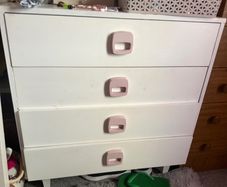 chest of drawer white and pink