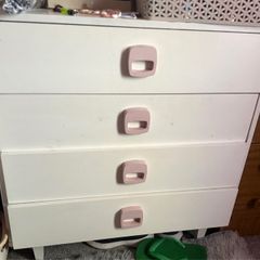 chest of drawer white and pink