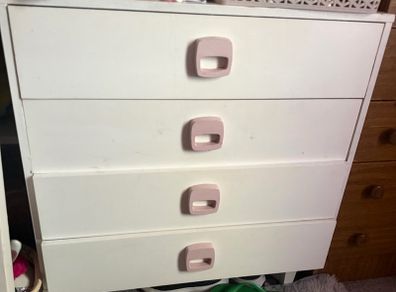 chest of drawer white and pink