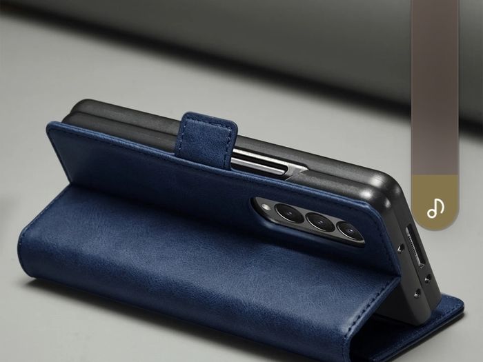 Samsung Galaxy Fold 6 Leather Case Blue - Brand new