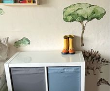 Kallax high gloss white shelves