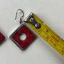 Vintage Sterling Silver and Red Wood Drop Earrings Image 2