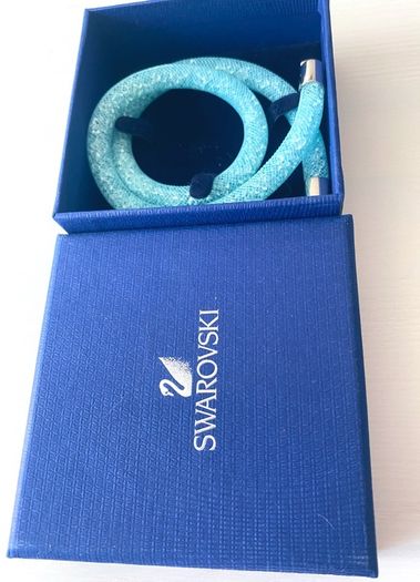 Swarovski Crystaldust Three Spiral Wrap Bangle, Blue Crystals