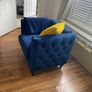 Chesterfield blue/navy velvet armchair Image 2
