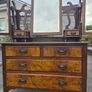 Antique Victorian Walnut Mirrored Vanity Dresser Image 7