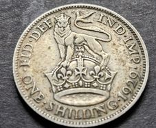 1929 United Kingdom  1 Shilling - George V silver coin