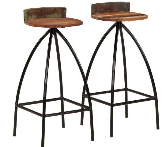 3sets Durable Recycled Wood Solid Bar Stool with Table