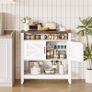 Vintage Console Table, 80 x 35 x 85 cm, White and Walnut Image 6
