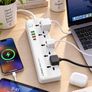 LDNIO SC5415 Surge Fast charging Power Strip with 5 Ac Outlets & 4USB Charging Ports 2m Extension PD power Soket - White Image 7