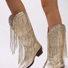 Gold Tassel Cowboy Boots