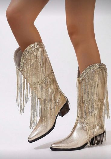 Gold Tassel Cowboy Boots
