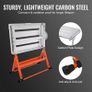 Welding Table 30" x 20", 400lbs Load Capacity Steel Welding Workbench Table on Wheels, Folding Work Bench with Three 1.1" Slot, 3 Tilt Angles, Adjustable Height, Retractable Guide Rails Image 2