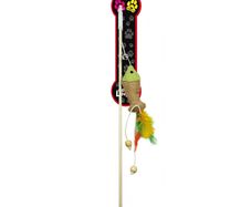 Pet Nova Cat Rod With Fish With Feathers Toy