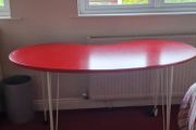Red Desk on wheels