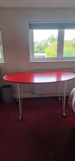 Red Desk on wheels