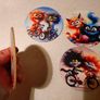 6 Cat Design, Timber Coasters (new). Image 3