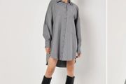 Grey pinstriped overshirt shirt
