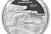 2023 Congo 20 Francs 1 oz Silver Bullion Coin -TITANOBOA Prehistoric Life (In Capsule)