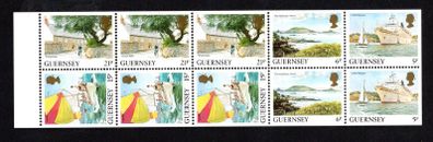 1991 Guernsey GB1.30 Definitive Stamp Booklet Pane (ex cover showing Golden Lion Inn, St Peter Port) Mint Never Hinged (MNH)