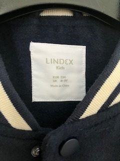 Lindex Kids College Jacket - Navy and Cream - Age 8-9 Years