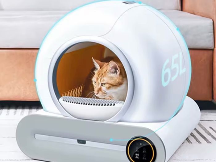 Automatic Self Cleaning Cat Litter Box App Remote Control 65L Large Capacity Cat Litter Sealed Waste Bin Odour Control