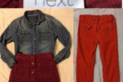 Next Skirt, Denim Top And Corduroy Jeans