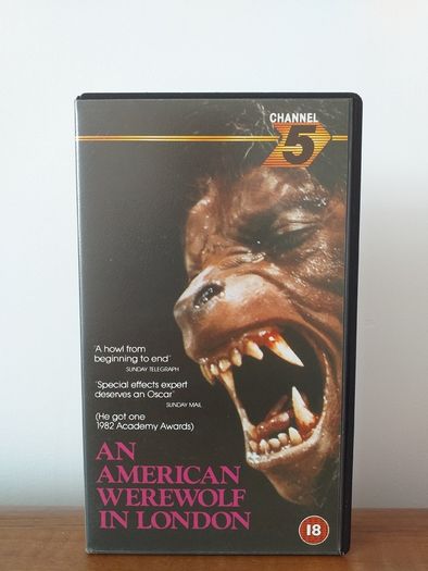 An American Werewolf In London (HORROR FILM) Vhs Video Channel 5, Year 1982.