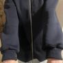 Navy/black zip hoodie coat Image 5