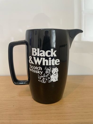Vintage Wade Black and White whiskey whisky jug.