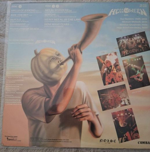 Helloween Walls Of Jericho Combat Records US Pressing 1985 VG+ EX