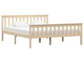 Bed Frame Light Wood Solid Pinewood 160x200 cm
