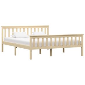 Bed Frame Light Wood Solid Pinewood 160x200 cm