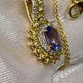 Tanzanite, Yellow Sapphire & White Zircon Pendant with Chain Image 9