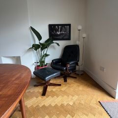 Vintage Danish Recliner Armchair & Footstool
