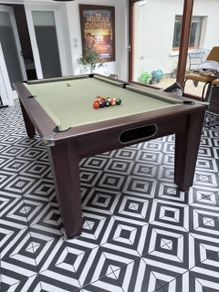 7 Foot Pool Diner Billiards Table Dark Walnut Finish