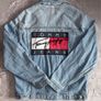Vintage 90s USA Flag Rare Tommy Hilfiger American Flag Denim Jacket Light Blue Wash Oversized Big Tommy Logo At The Back Unisex Size S Image 2