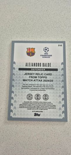 Match Attax Extra 24/25 Alejandro Balde Jersey Relic Card