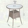 Polyrattan Side Table 60cm  Garden Table with Frosted Glass Table Top 60cm Image 5