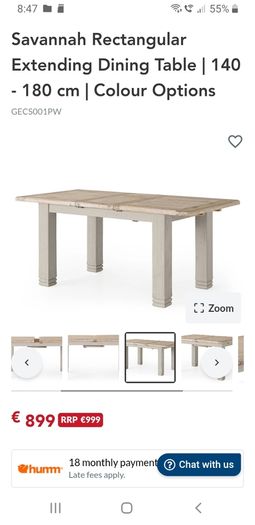 Dining table & 6 chairs