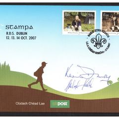 2007 Ireland Stampa Members Souvenir Scouting First Day Cover Overprinted for Stampa Signed by Stampa Chairman and Secretary