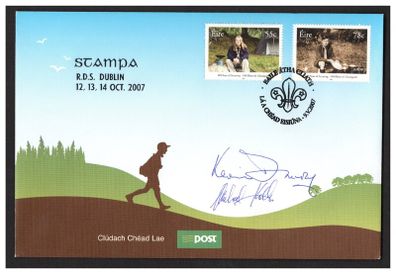 2007 Ireland Stampa Members Souvenir Scouting First Day Cover Overprinted for Stampa Signed by Stampa Chairman and Secretary