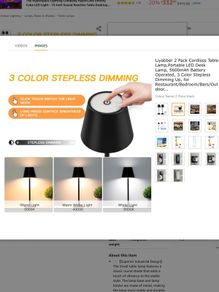 table lamp led x 2