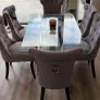 Glass and chrome dining table Image 3