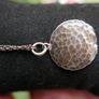 Vintage Sterling Silver 925 Pendant Hammered Round Pendant and Necklace Image 6