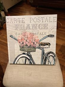 Shabby Chic Wall Painting- Paris Ride Art Print and FREE table mats